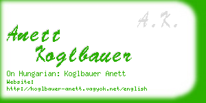 anett koglbauer business card